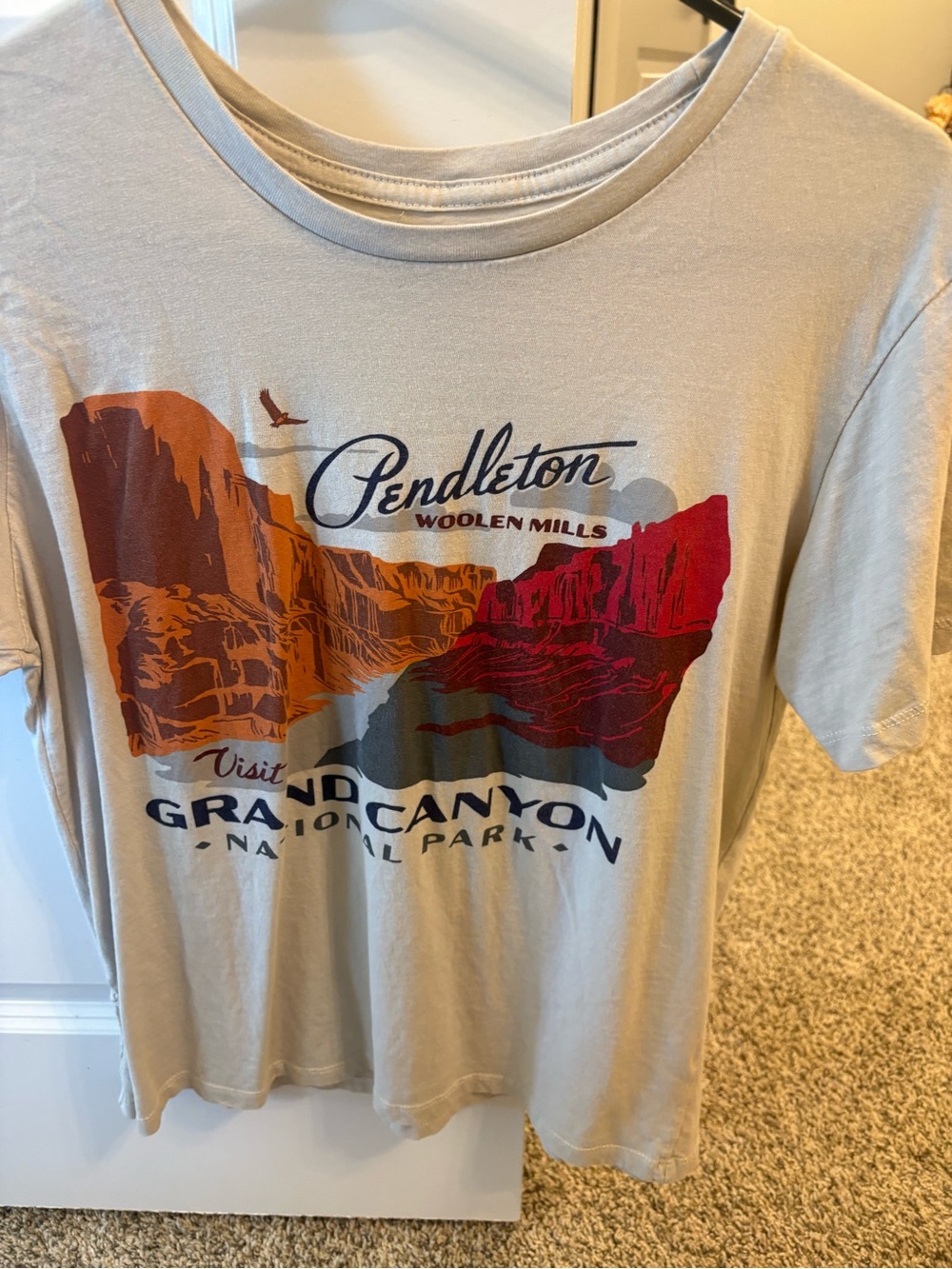 Pendleton women’s  Grand Canyon Graphic Tee in Beige and Red